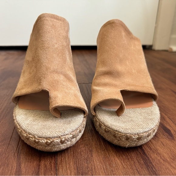 Vince Sutherland Platform Stitch Wedge Mules in Roasted Cashew - Picture 2 of 10